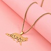 201 Stainless Steel Hollow Cat Shaped Pendant Box Chain Necklaces LS-NJEW-M086-06G-1