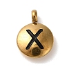 304 Stainless Steel Black Enamel Charms STAS-R009-01G-X-1