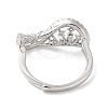 Rack Plating Brass Micro Pave Cubic Zirconia Adjustable Rings RJEW-D025-15P-3