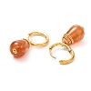 Teardrop Natural Crackle Agate Beads Huggie Hoop Earrings EJEW-JE04603-8