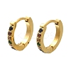 304 Stainless Steel Micro Pave Cubic Zirconia Huggie Hoop Earrings EJEW-C096-01I-G-2