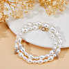 2Pcs Platinum Plated 925 Sterling Silver Rhinestone Twister Clasps STER-DC0001-78-5