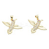 Brass Micro Pave Clear Cubic Zirconia Pendants ZIRC-N039-251-2