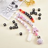 20Pcs Black Cube Letter Silicone Beads 12x12x12mm Square Dice Alphabet Beads with 2mm Hole Spacer Loose Letter Beads for Bracelet Necklace Jewelry Making JX433K-5