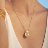 1pc Brass Chain with Alloy Letter Pendants Necklaces NJEW-LP0001-41G-G-4
