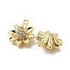 Brass Micro Pave Clear Cubic Zirconia Charms KK-H460-24G-2
