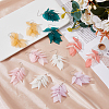 6 Pairs 6 Colors Acrylic Leaf Dangle Earrings EJEW-FI0001-73-5
