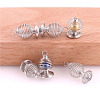 Iron & Alloy Spiral Bead Cage Pendants BECA-PW0001-11A-1