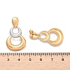 304 Stainless Steel Two Tone Gourd Dangle Stud Earrings EJEW-C142-15PG-5
