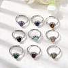 Natural Gemstone Finger Rings RJEW-A084-03P-1