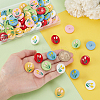 60Pcs 6 Colors 1-Hole Spray Painted ABS Plastic Buttons BUTT-PH0001-65A-3