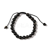 8mm Round Natural Golden Sheen Obsidian Braided Bead Bracelets BJEW-C067-01B-22-2