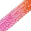 Gradient Color Baking Paint Glass Bead Strands X-DGLA-A039-T2mm-A04-4