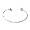 Non-Tarnish 304 Stainless Steel Open Cuff Torque Bangles for Women BJEW-Z071-01P-2