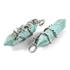 Natural & Synthetic Mixed Gemstone Double Terminal Pointed Pendants G-C144-03P-3
