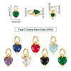 14Pcs 7 Colors Brass Micro Pave Cubic Zirconia Charms KK-PH0002-45-4