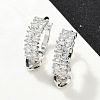 Heart Brass Micro Pave Clear Cubic Zirconia Hoop Earrings EJEW-S275-04P-2
