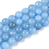 Dyed Natural White Jade Beads Strands G-T139-8mm-60-15-4