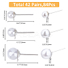 84Pcs 3 Size 304 Stainless Steel Stud Earring Findings STAS-FH0002-20P-2