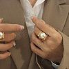 304 Stainless Steel & Imitation Pearl Finger Rings FS-WG0396A-02-2