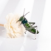 Grasshopper Alloy Rhinestone Brooches PW-WG09710-01-3