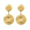 Ion Plating(IP) Flat Round 304 Stainless Steel Stud Dangle Earrings for Women EJEW-G400-35G-1