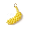 Glass Seed Beaded Banana Pendants PALLOY-MZ00464-1
