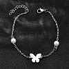 304 Stainless Steel Butterfly Link Bracelets BJEW-C098-01B-P-2