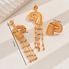 Vintage Alloy Hollowed-out Conch Shape Ring & Tassel Earrings Sets for Women CY8500-2
