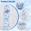 2 Rolls 2 Styles Polyester Printed Wired Ribbon OCOR-FG0002-49-4