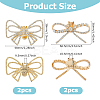 4Pcs 2 Styles Bowknot Alloy Crystal Rhinestone Shoe Decorations FIND-HS0002-07G-2