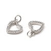 Brass Micro Pave Clear Cubic Zirconia Charms KK-E068-VB173-2