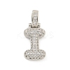 Brass Micro Pave Clear Cubic Zirconia Pendants KK-B099-01P-I-1