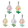 Translucent Resin Flower Pendant Decorations HJEW-JM01891-1