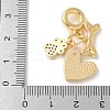 Brass Micro Pave Clear Cubic Zirconia Paw Print Bone Heart European Dangle Charms KK-P292-10G-3