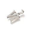 304 Stainless Steel Micro Pave Cubic Zirconia Pendants STAS-H228-02P-06-2