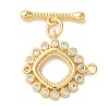Brass Micro Pave Clear Cubic Zirconia Toggle Clasps KK-N254-68G-3