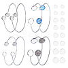 8Pcs 4 Styles 304 Stainless Steel Cuff Blank Bangle Bases with Flat Round Tray STAS-UN0064-29-1