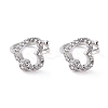 Heart Clear Cubic Zirconia Cuff Earrings EJEW-C002-04P-RS-1