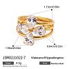 3Pcs 316 Surgical Stainless Steel with Clear Cubic Zirconia Finger Rings for Women FS-WG7760B-02-1