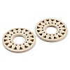 (Defective Closeout Sale: Wormhole) Wood Hollow Sunflower Crystal Ball Holders WOOD-XCP0002-11-2