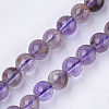 Natural Purple Phantom Quartz Purple Lodolite Quartz Beads Strands G-S333-6mm-030-1