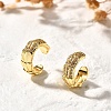 Brass Micro Pave Clear Cubic Zirconia Cuff Earrings EJEW-Z085-02G-1