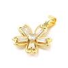 Rack Plating Brass Micro Pave Cubic Zirconia Pendants KK-M082-04A-G-2