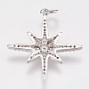 Brass Micro Pave Cubic Zirconia Pendants X-ZIRC-E145-52P-2