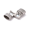 Rectangle 304 Stainless Steel Matte Magnetic Clasps with Glue-in Ends STAS-O035-11-3