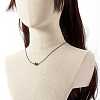 Pearl Luster Plated Round Faceted Natural Agate Pendant Necklace NJEW-JN03657-05-3