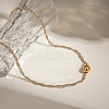 Two Tone 304 Stainless Steel Round Ball Pendant 3 Layer Necklaces NJEW-Z075-01GP-1