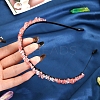 Synthetic Cherry Quartz Glass Hair Bands PW-WG3532A-09-1