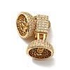 Brass Micro Pave Clear Cubic Zirconia Fold Over Clasps KK-G414-09G-1